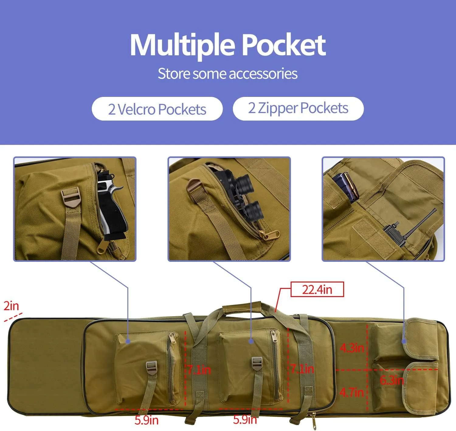 32"/37"/46" Rifle Bag, Black/Khaki/Green Tactical Long Rifle Backpack, Portable Shotgun Case for Firearm Storage and Transportation, Suitable for Outdoor Hunting Shooting