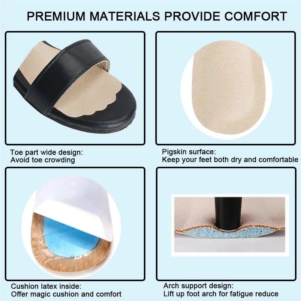 4 Count Pigskin Anti-Slip High Heel Inserts Women, Cushion Insoles for Dress Shoes, Adhesive Arch Support Shoe Inserts Shock Absorb, Insoles for Flats Open Toe Shoes Invisible Barefoot Inserts, S