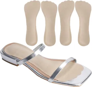 4 Count Pigskin Anti-Slip High Heel Inserts Women, Cushion Insoles for Dress Shoes, Adhesive Arch Support Shoe Inserts Shock Absorb, Insoles for Flats Open Toe Shoes Invisible Barefoot Inserts, S