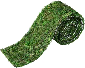40'' x 6'' Moss Roll, Dried Moss Table Runner Green Moss Sheet for Crafts Preserved Moss Mat for Table Decoration Fairy Wedding Party Woodland Garden Decor