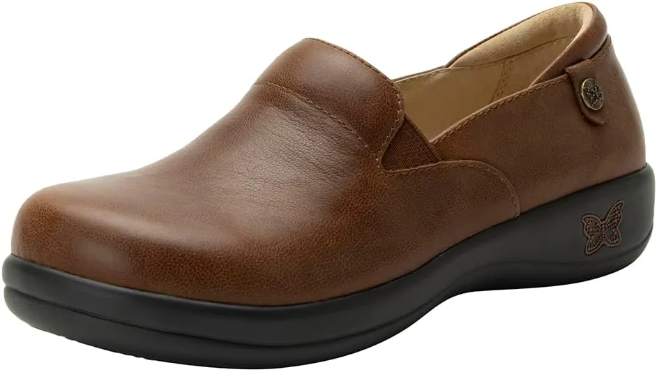 Alegria Womens Keli Professional Clog Walnut Leather 6-6.5 M US