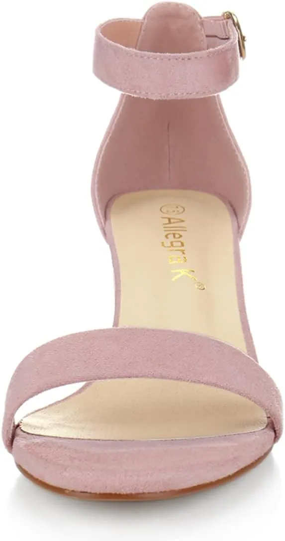 Allegra K Women's Open Toe Block Heel Ankle Strap Sandals