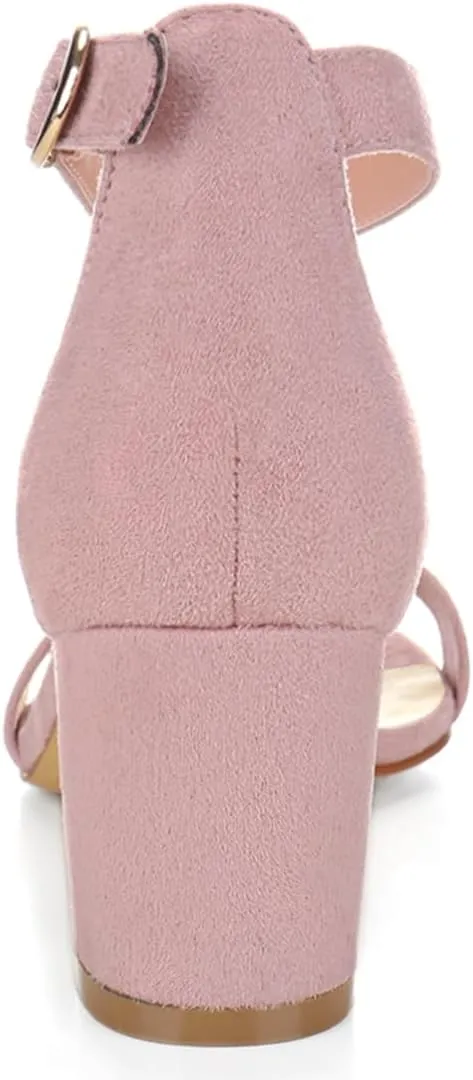 Allegra K Women's Open Toe Block Heel Ankle Strap Sandals