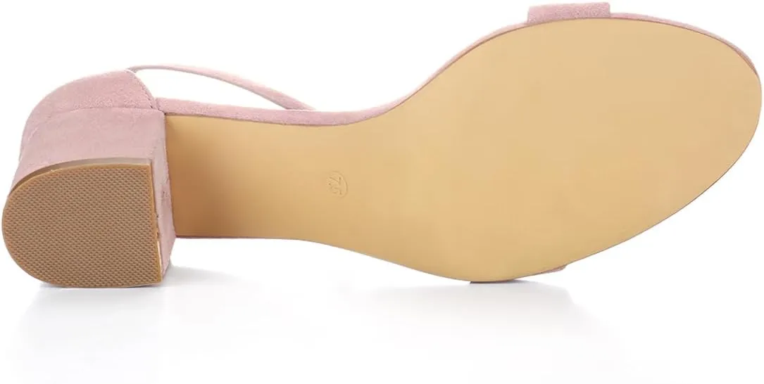 Allegra K Women's Open Toe Block Heel Ankle Strap Sandals