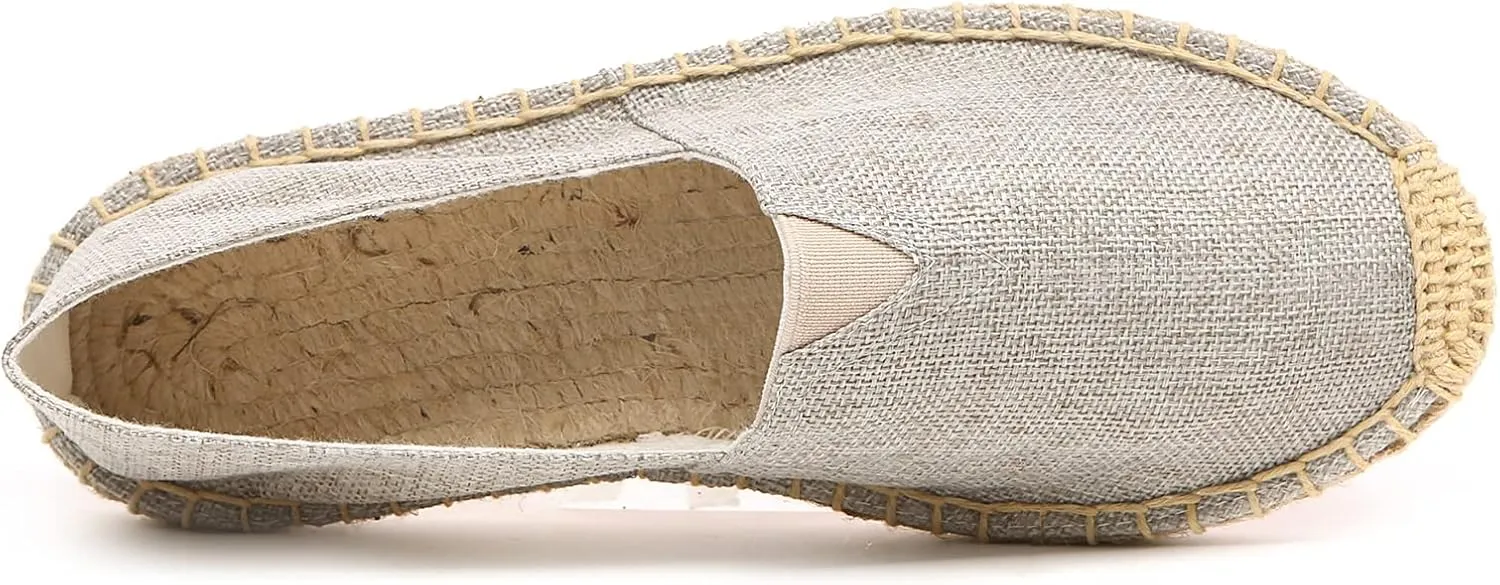 Altxic Men's Closed Toe Comfortable Canvas Slip on Flat Espadrilles