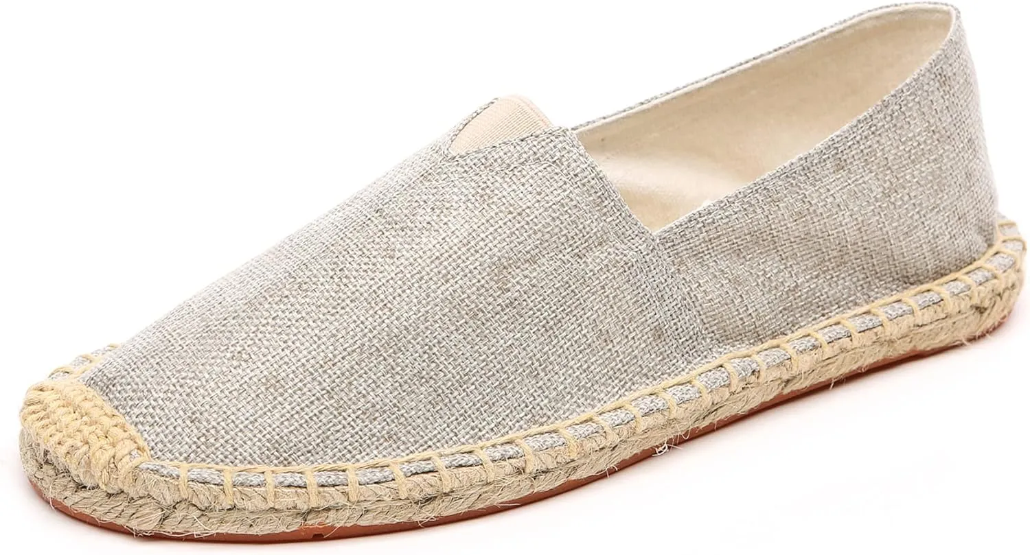 Altxic Men's Closed Toe Comfortable Canvas Slip on Flat Espadrilles