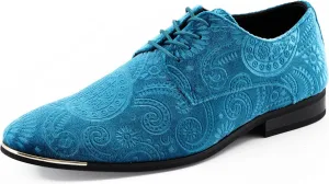 Amali Chadwick, Mens Dress Shoes - Lace Up Oxford Shoes for Men - Tuxedo Shoes, Paisley Pattern, Metal Tip, Mens Designer Shoes