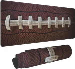 American Football Laces Sport Themed Fun Traditional Gaming Keyboard Mouse Pad Mousepad Accessories Huge Extended XL Stitched Edge Rubber Sole for Home Office(31.5"X 11.8")