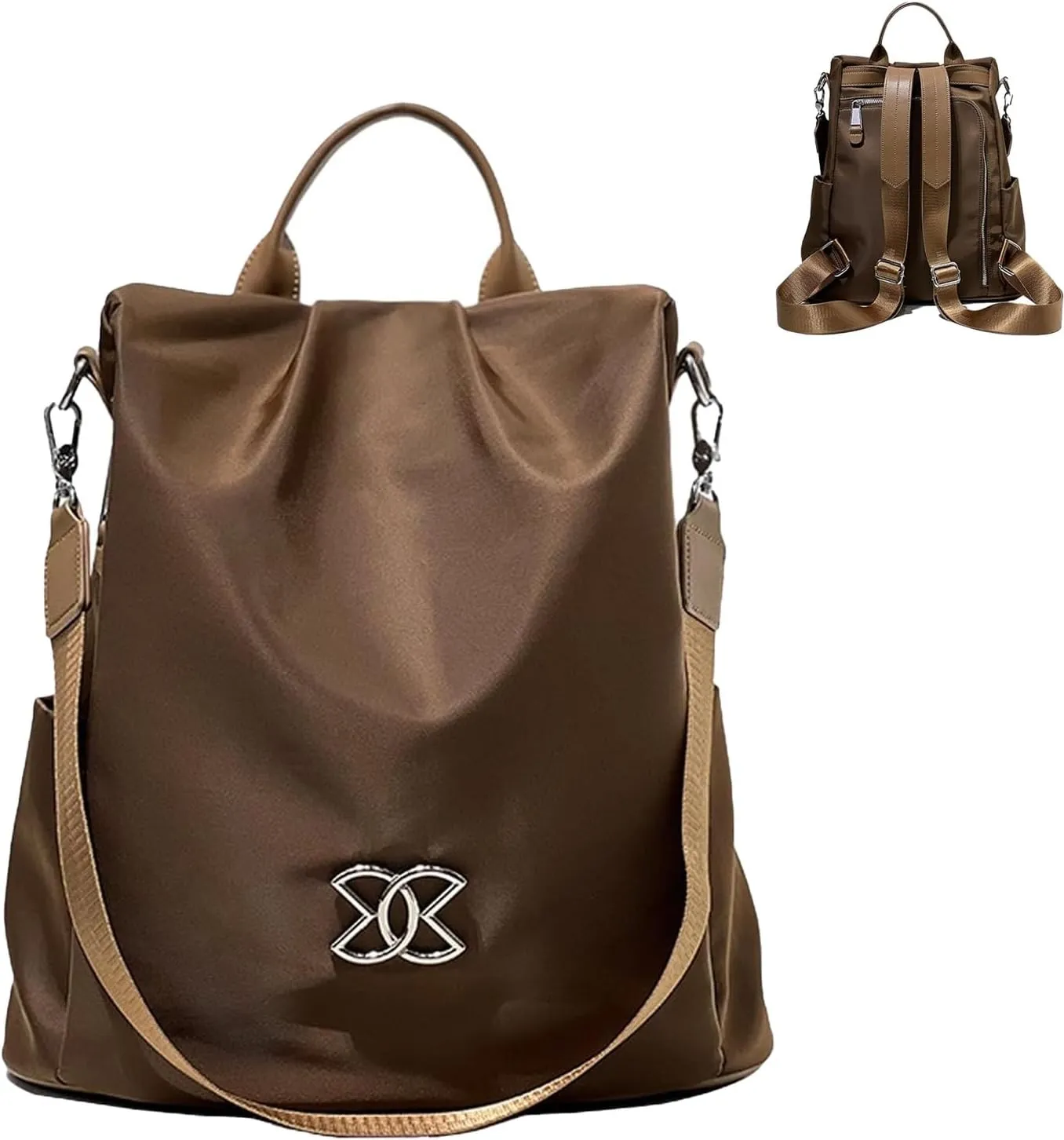 Anti-Theft Large Capacity Backpack, Anti Theft Backpack Shoulder Bag for Women Multi Purpose, Crossbody Oxford Cloth Bag