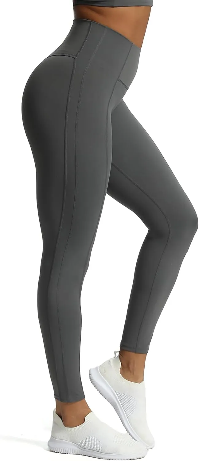 Aoxjox High Waisted Workout Leggings for Women GEO Compression Tummy Control Gym Buttery Soft Yoga Pants 27"