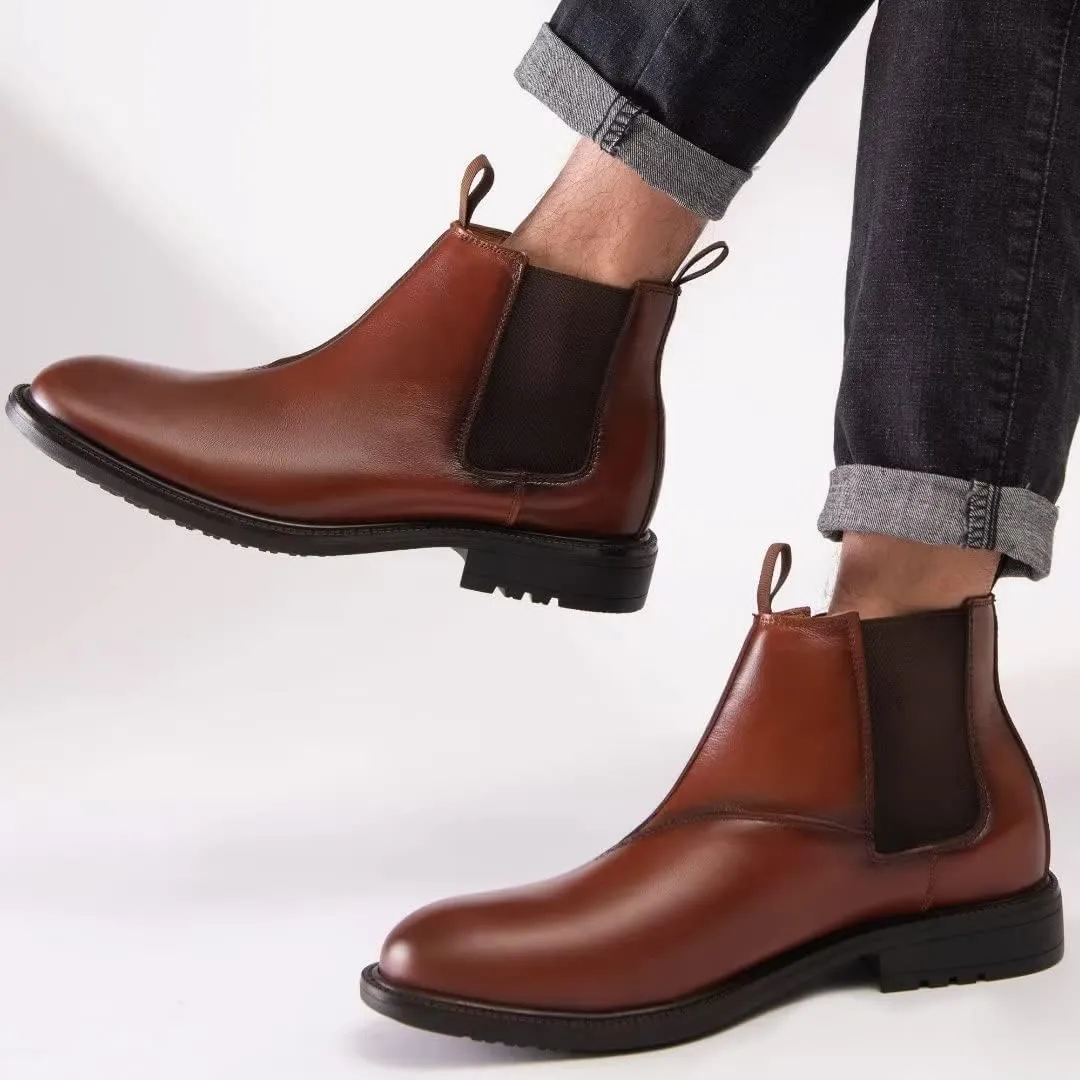 Arkbird Chelsea Ankle Boots for Men Genuine Leather Oxford Casual and Formal Dress Boot