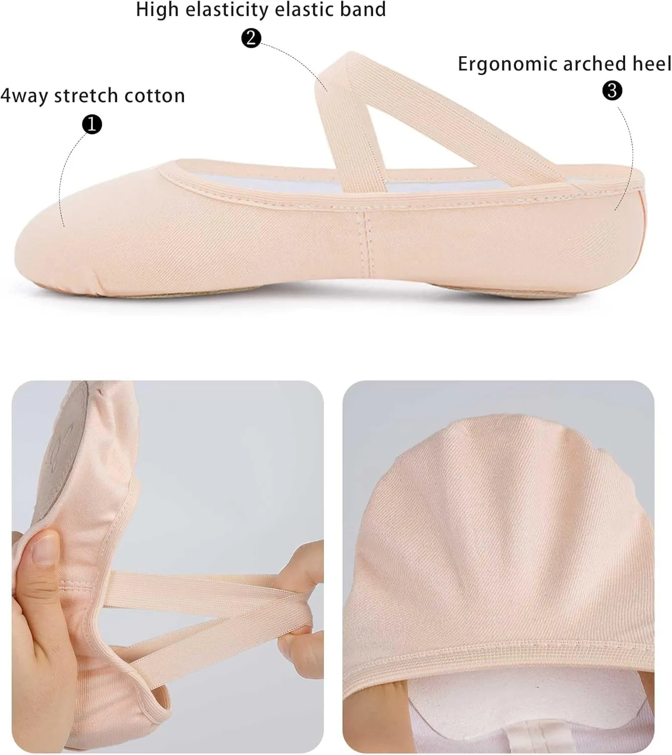 Ballet Shoes for Women Canvas Performa Dance Slippers Split Sole for Girls