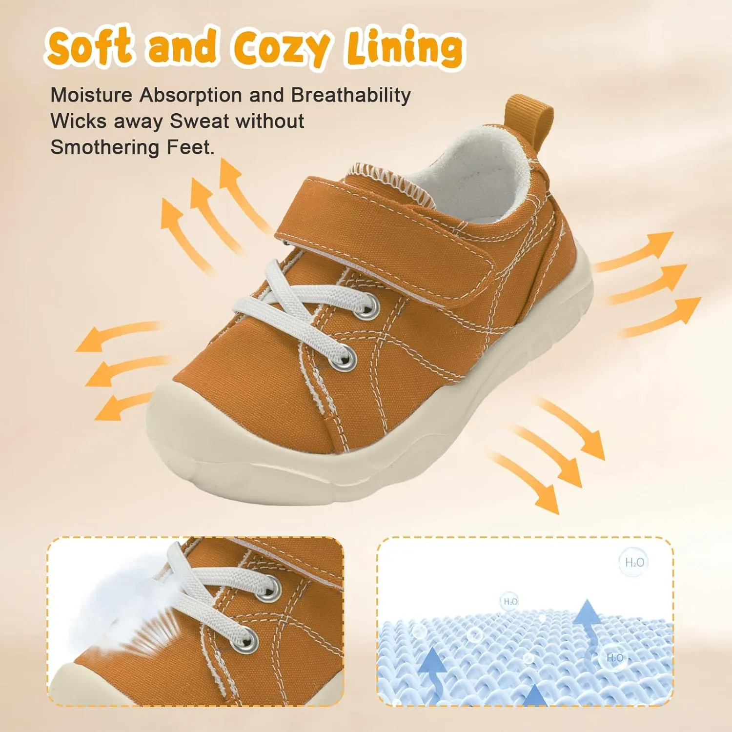 BARERUN Kids Canvas Shoes Running Shoes for Girls Boys Wide Toe Box Barefoot Toddler Sneakers Girls Boys School Shoes Non-Slip Toddler Tennis Shoes