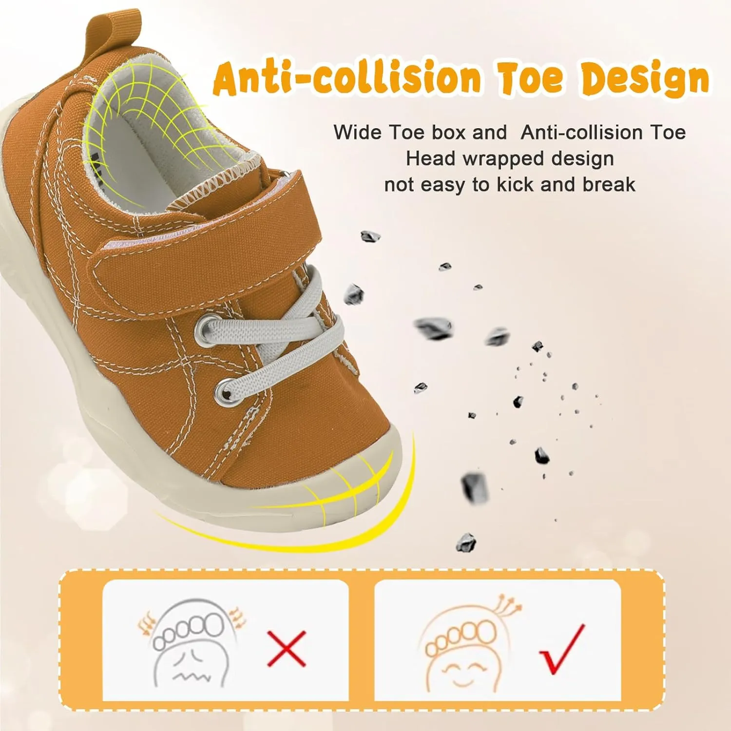 BARERUN Kids Canvas Shoes Running Shoes for Girls Boys Wide Toe Box Barefoot Toddler Sneakers Girls Boys School Shoes Non-Slip Toddler Tennis Shoes