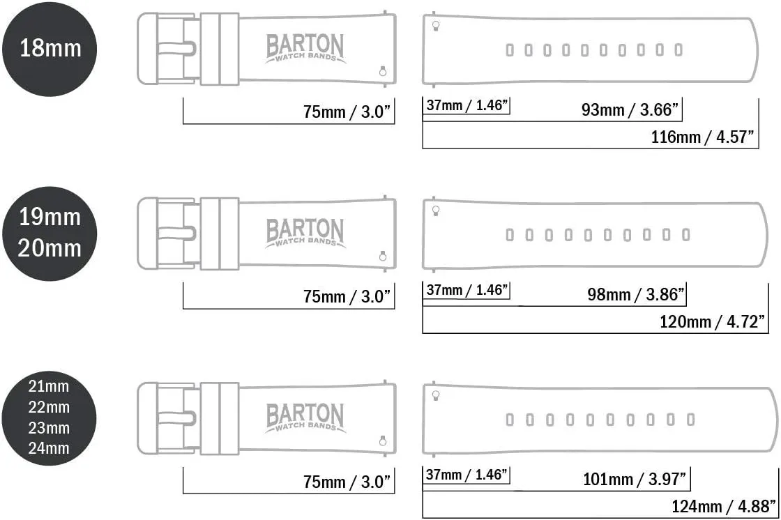BARTON Sailcloth Quick Release Premium Nylon Weave Choice of Color and Width 18mm, 19mm, 20mm, 21mm, 22mm, 23mm, 24mm