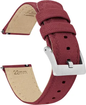 BARTON Sailcloth Quick Release Premium Nylon Weave Choice of Color and Width 18mm, 19mm, 20mm, 21mm, 22mm, 23mm, 24mm