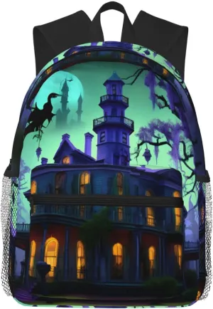 Black Haunted Mansion Backpack Large Sports Bag, Best for Basketball, Soccer, Volleyball, Swim, Gym, Travel