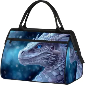 Blue Eye Dragon Travel Duffle Bag, Waterproof Duffel Bag Weekender Overnight Carry On Bag Lightweight Sport Gym Bag for Men Women