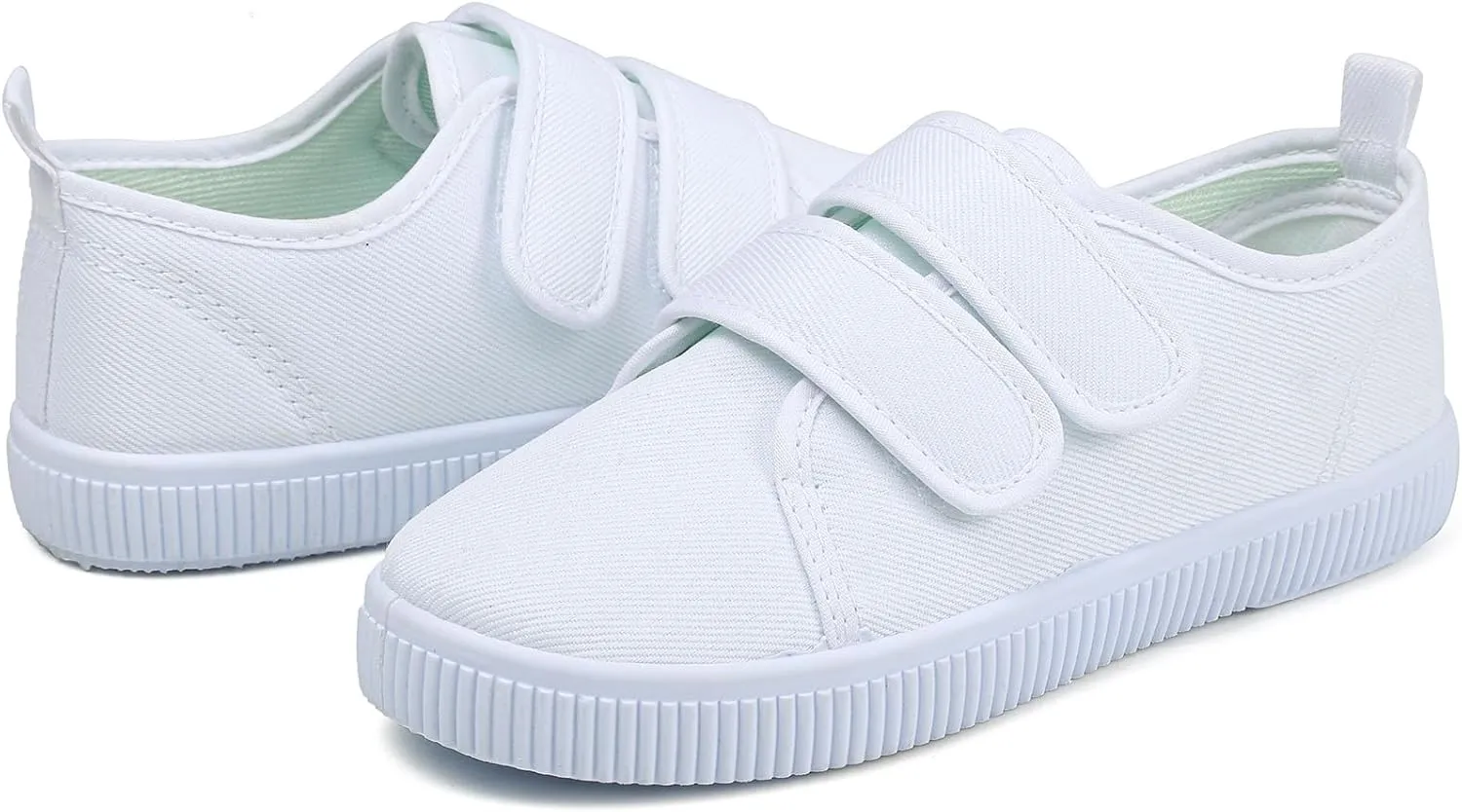 Boy's Girl's Kids White Canvas Shoes for Kids Slip-On Lightweight Sneakers Casual Skin-Friendly Walking Running Shoes(Toddler/Little Kids/Big Kids)