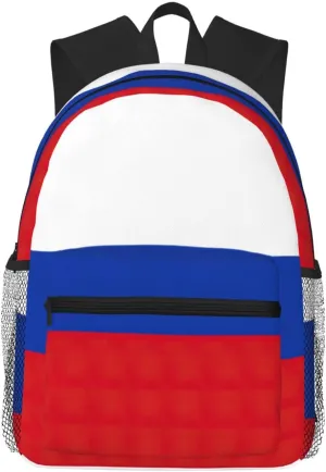 BREAUX Russian Flag print Lightweight Comfortable Backpack for Men Women, Durability Laptop Daypack, Travel bag ﻿