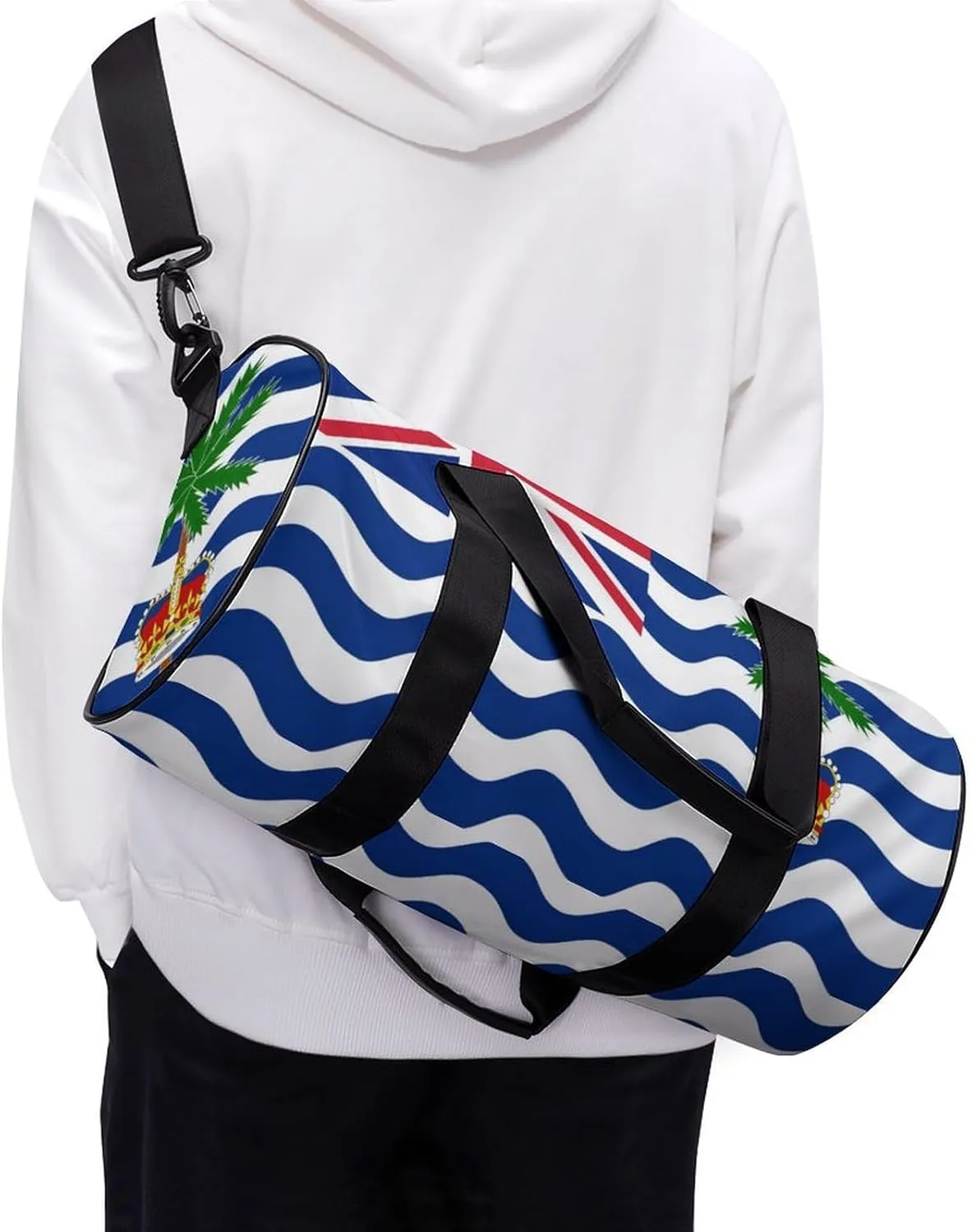 British Indian Ocean Territory Flag Gym Duffel Bag with Wet Pocket for Men Women Sports Overnight Tote