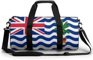 British Indian Ocean Territory Flag Gym Duffel Bag with Wet Pocket for Men Women Sports Overnight Tote