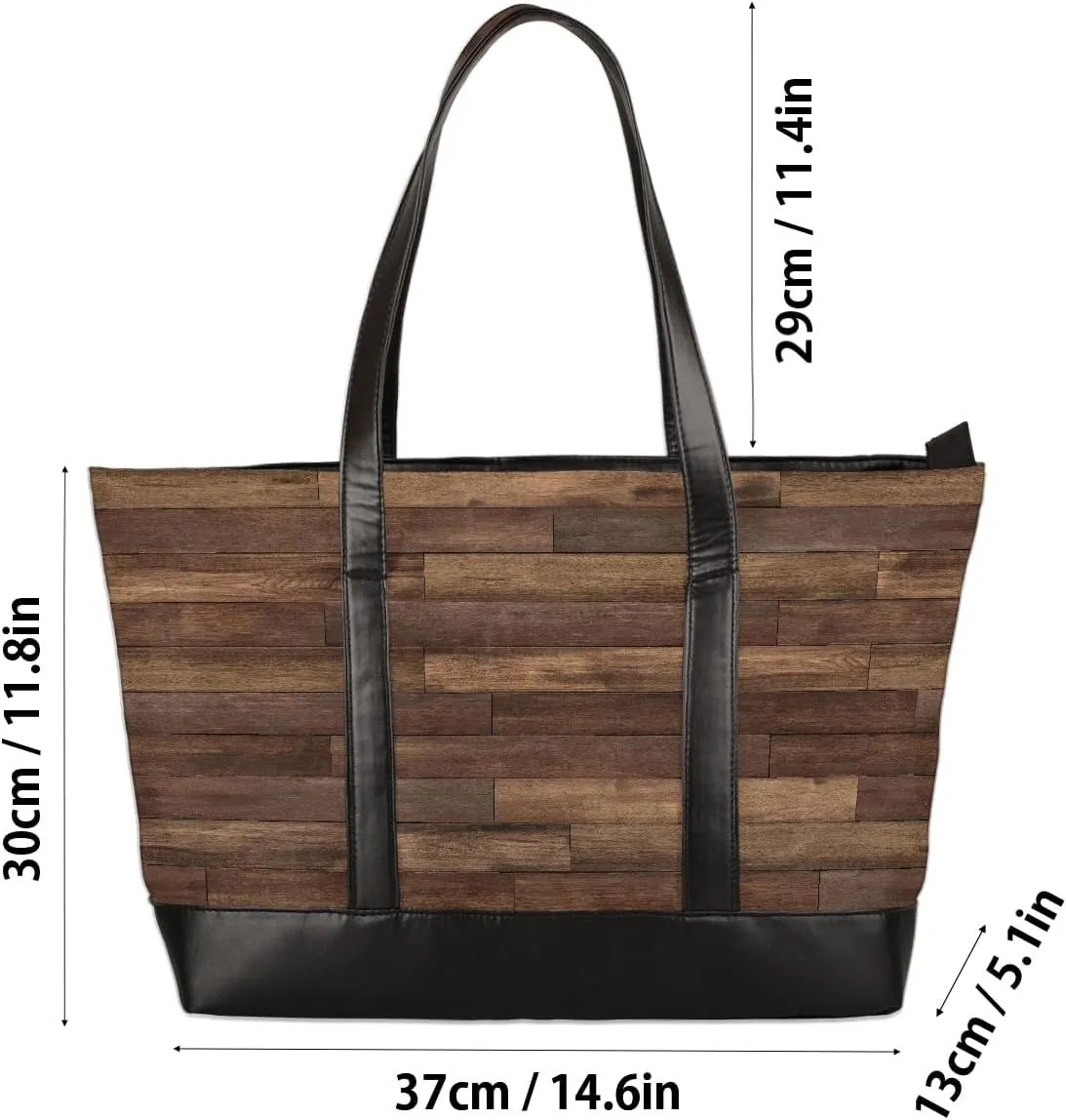 Canvas Laptop Tote Bag for Women Animal Tree Black 15.6 Inch Large Capacity Computer Bag