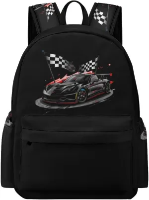 Car Racing Automobile Sport Racer Checkered Flag Mini Backpack Cute Shoulder Bag Small Laptop Bag Travel Daypack for Men Women