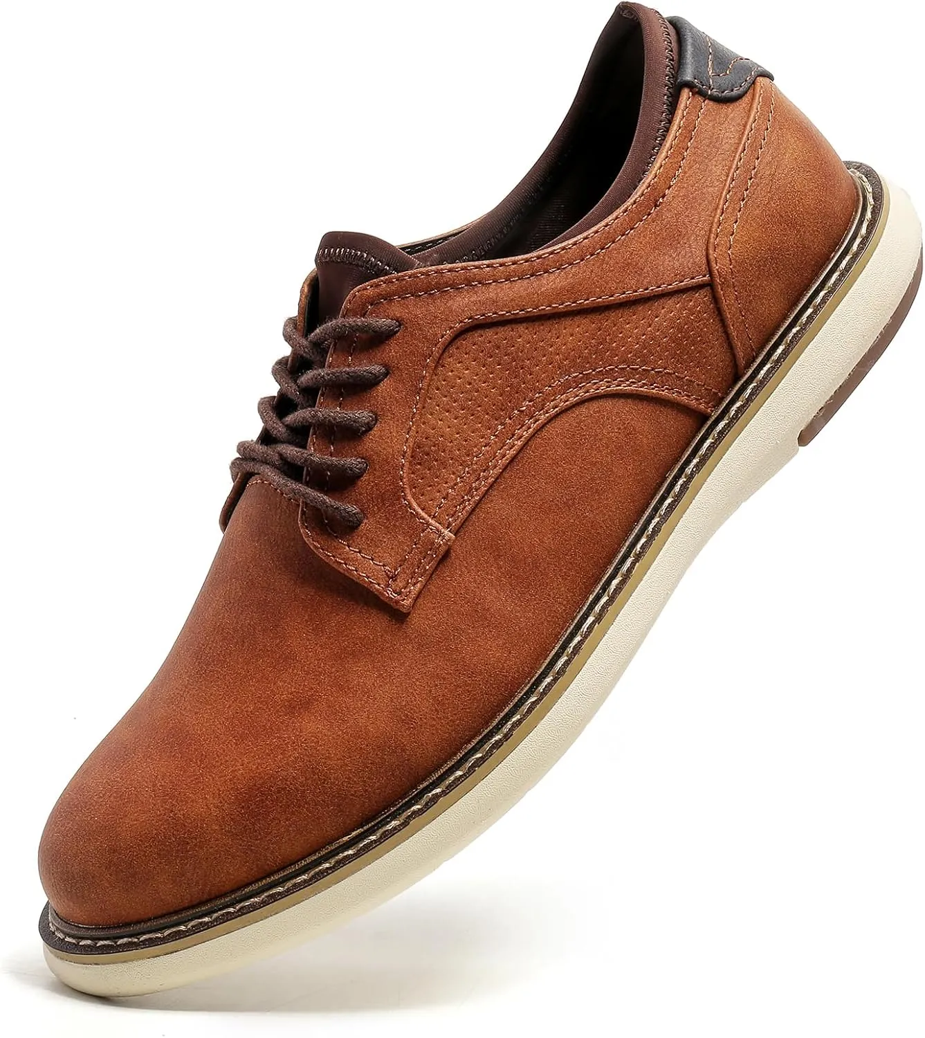 Casual Dress Shoes Men Size 8 Dress Sneakers CAN Barefoot WEAR Business Fashion Shoes Stylish Formal Derby Oxford Brown