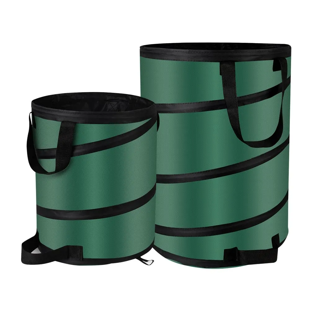Collapsible Camping Trash Can, Pop Up Trash Can/Recycling Bins, Reusable Yard Waste/Leaf Bags, Heavy Duty Collapsible Garden Bag for Camping/Recycling (10 and 30 Gallons)