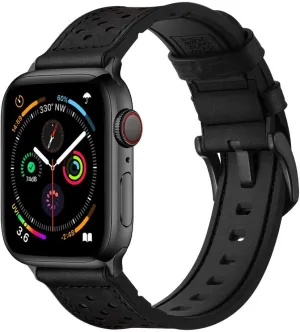 Compatible with Apple Watch Band 49mm 46mm 45mm 44mm 42mm, Mifa Leather Silicone Hybrid iWatch bands for Men Women, Replacement Loop Vintage Sports iWatch Strap for Series Ultra 2 1 10 9 8 7 6 5 SE