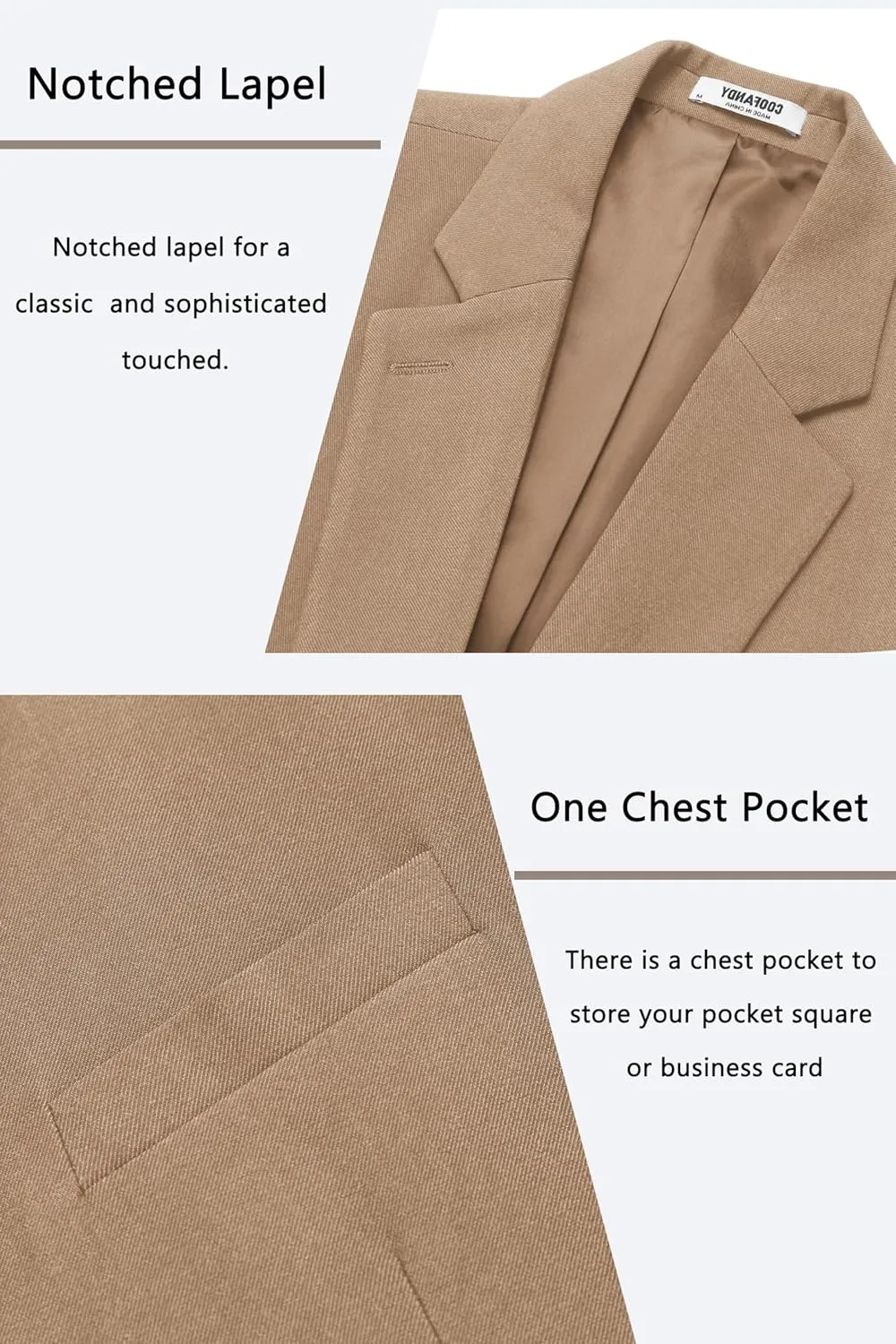 COOFANDY Men's Casual Blazer One Button Sport Coat Slim Fit Lightweight Suit Blazer Jacket