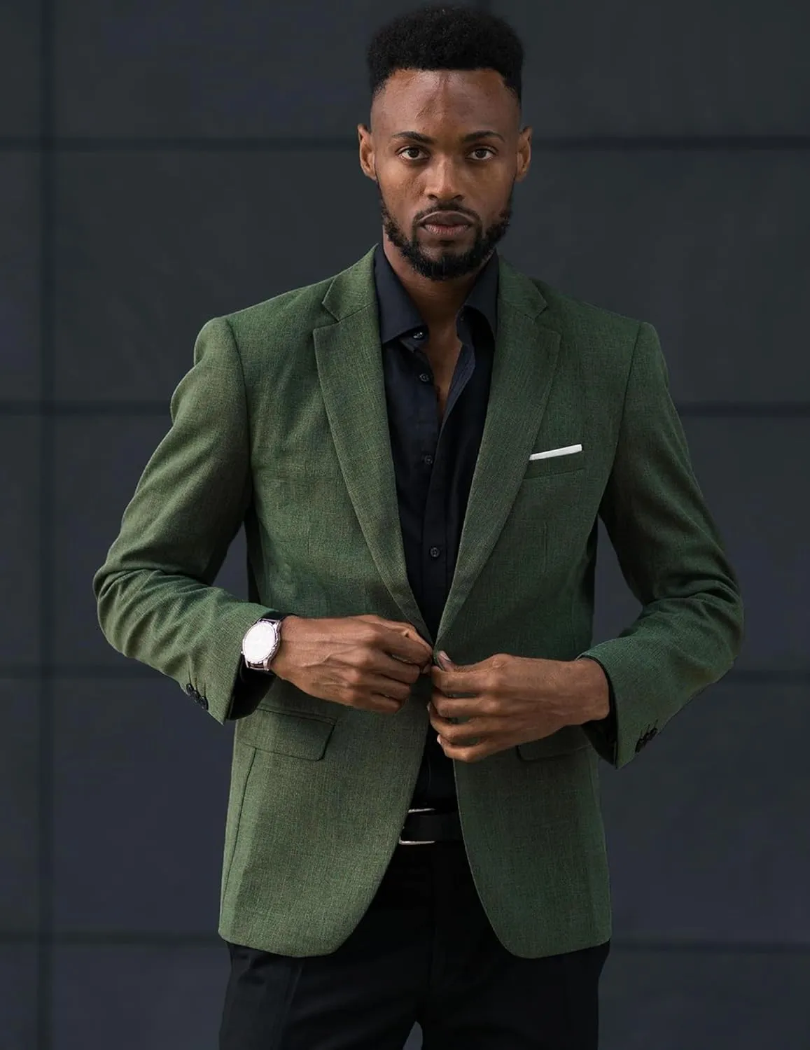 COOFANDY Men's Casual Suit Blazer Jackets Lightweight Sports Coats One Button Linen Texture Jacket