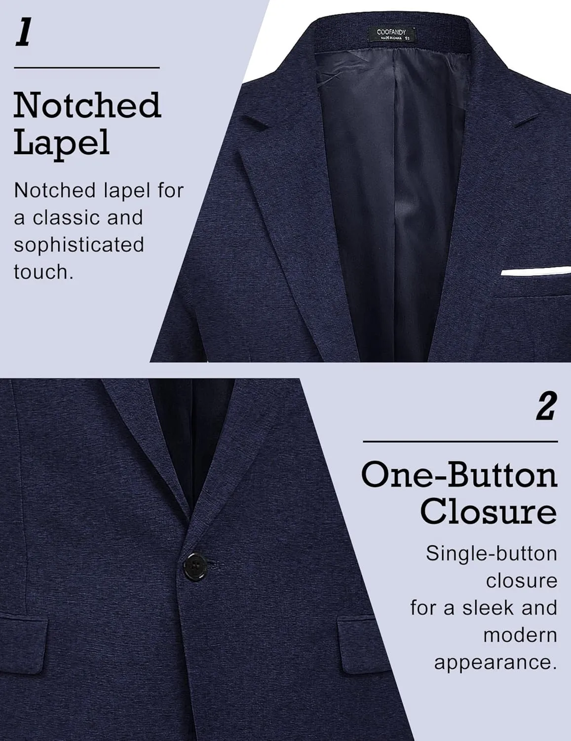 COOFANDY Men's Casual Suit Blazer Jackets Lightweight Sports Coats One Button Linen Texture Jacket