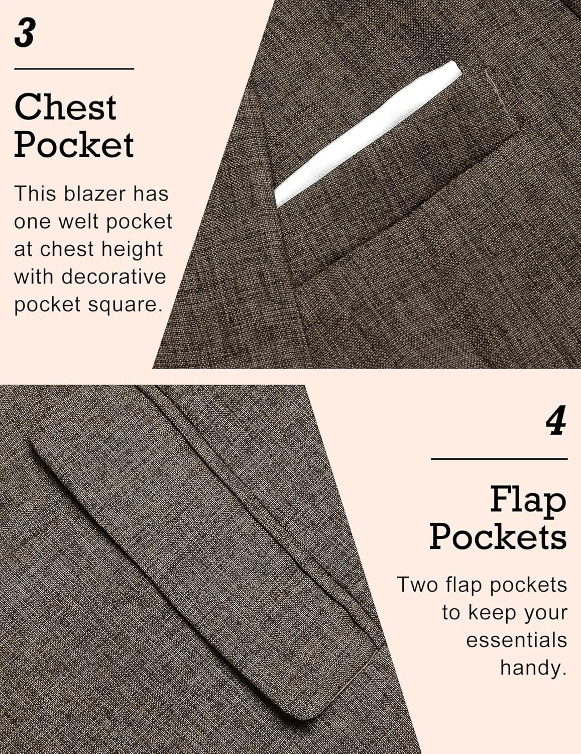 COOFANDY Men's Casual Suit Blazer Jackets Lightweight Sports Coats One Button Linen Texture Jacket