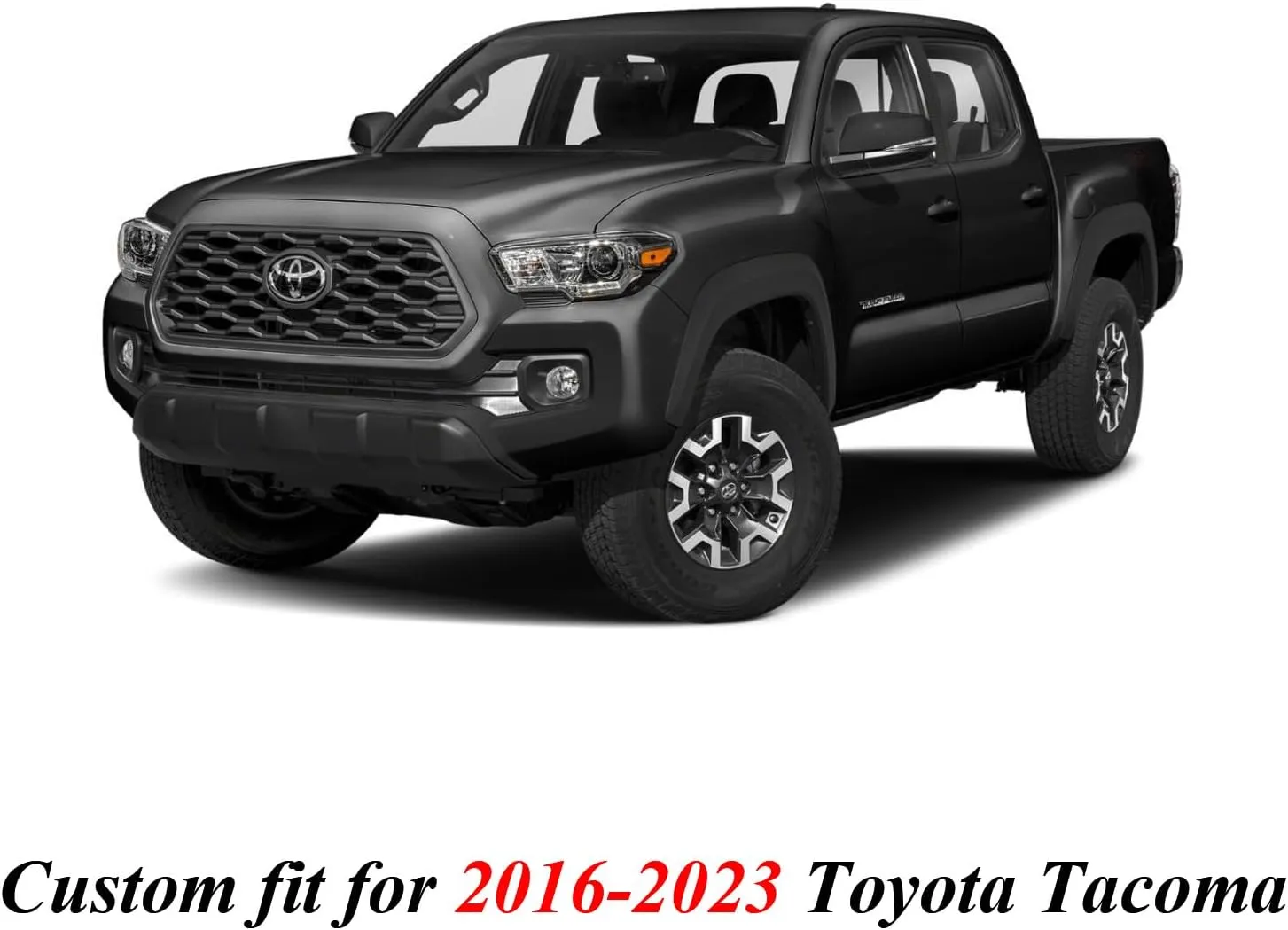 Coverado Leather Seat Covers, Custom Fit for 2005-2023 Toyota Tacoma Double & Crew Cab, SR, SR5, Limited, TRD Sport/Pro/Off Road - Full Set, Red