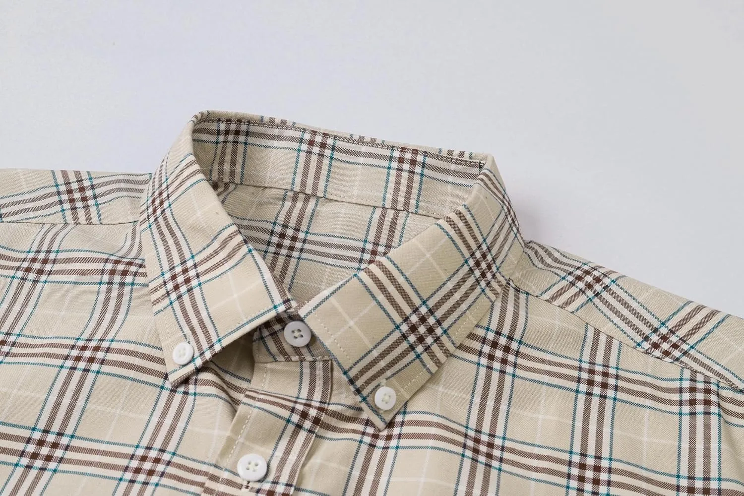 Cromoncent Mens Long Sleeve Oxford Button Down Shirts Casual Dress Shirt for Men,100% Cotton,Plaid/Stripes Shirts