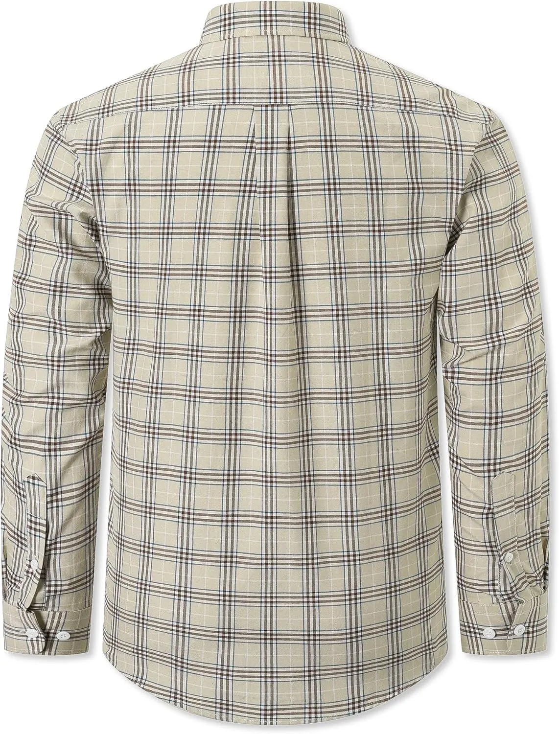 Cromoncent Mens Long Sleeve Oxford Button Down Shirts Casual Dress Shirt for Men,100% Cotton,Plaid/Stripes Shirts