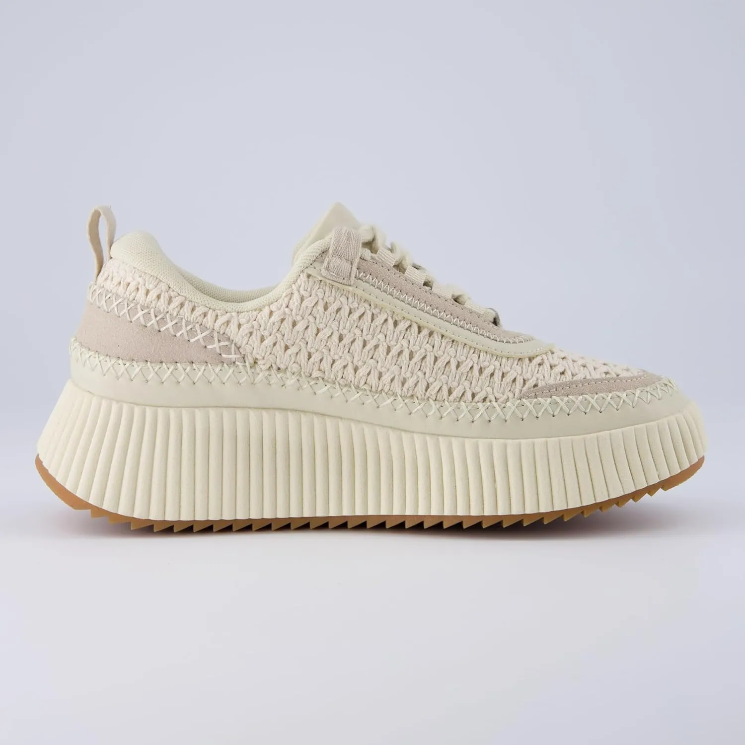 CUSHIONAIRE Women's Loop Lace up Woven Platform Sneaker  Comfort Foam, Wide Widths Available