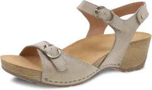 Dansko Tricia Wedge Sandal for Women – Cushioned, Contoured Footbed for All-Day Comfort and Support – Adjustable Hook & Loop Straps with Buckle Detail – Lightweight Rubber Outsole