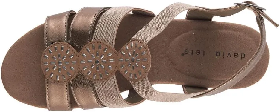 David Tate Womens Quilt Slingback Embellished Strappy Sandals