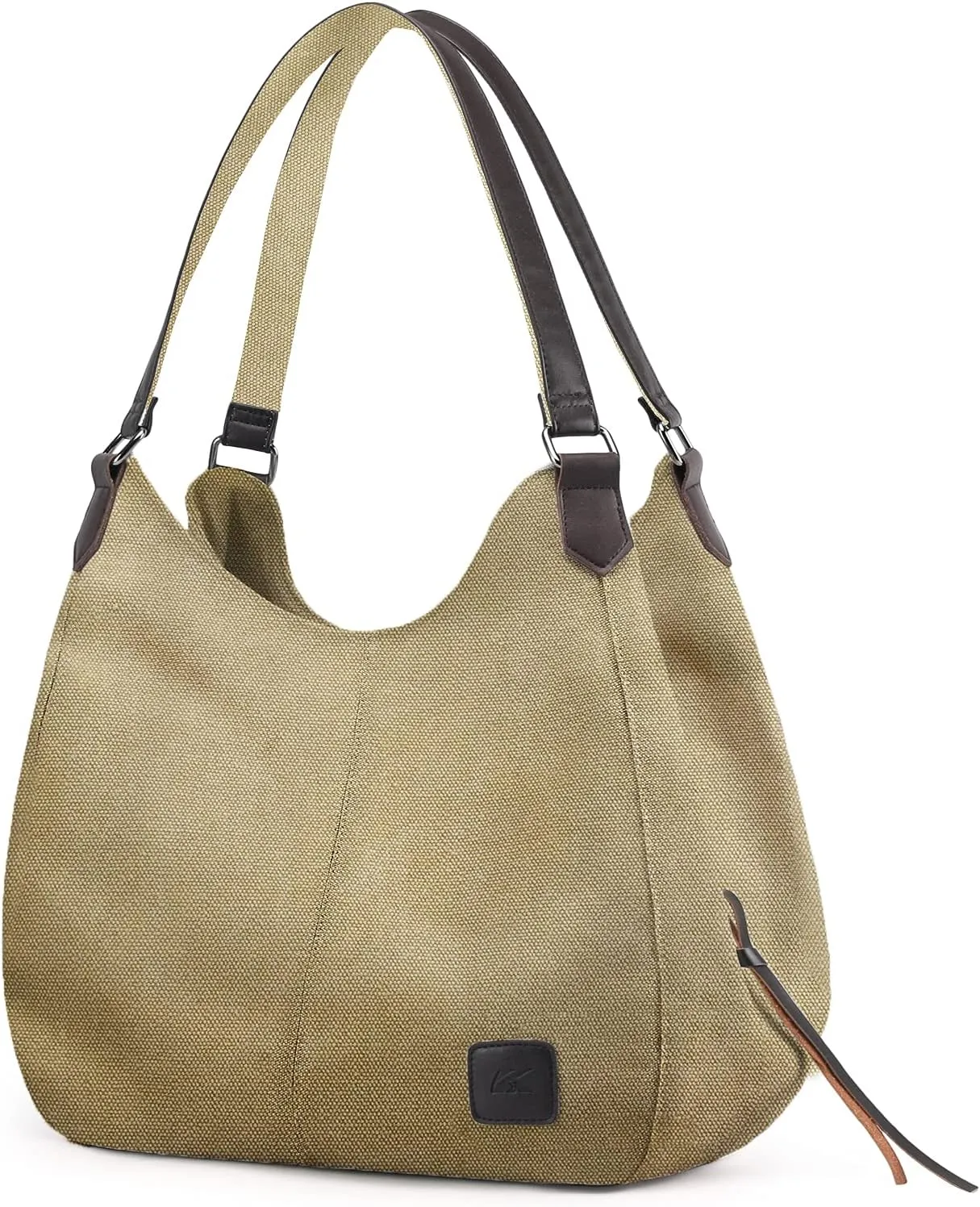 DOURR Women's Multi-pocket Shoulder Bag Fashion Cotton Canvas Handbag Tote Purse