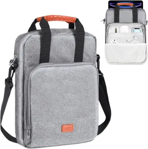 DTTO 12.9-13 Inch Tablet Sleeve Bag with Shoulder Strap, Double Handle Case Fits iPad Air 13-inch M3 M2 / iPad Pro 13-inch M4, iPad Pro 12.9-inch M2&M1 (2022-2018), Galaxy Tab S8 /S9  12.4", Gray