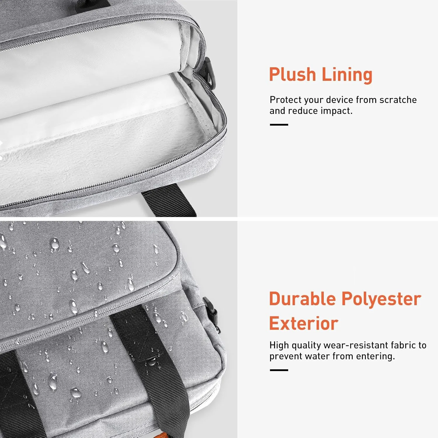 DTTO 12.9-13 Inch Tablet Sleeve Bag with Shoulder Strap, Double Handle Case Fits iPad Air 13-inch M3 M2 / iPad Pro 13-inch M4, iPad Pro 12.9-inch M2&M1 (2022-2018), Galaxy Tab S8 /S9  12.4", Gray