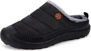 Eagsouni Womens Mens House Slippers Slip on Snow Winter Warm Fully Fur Lined Slippers Indoor Outdoor Shoes