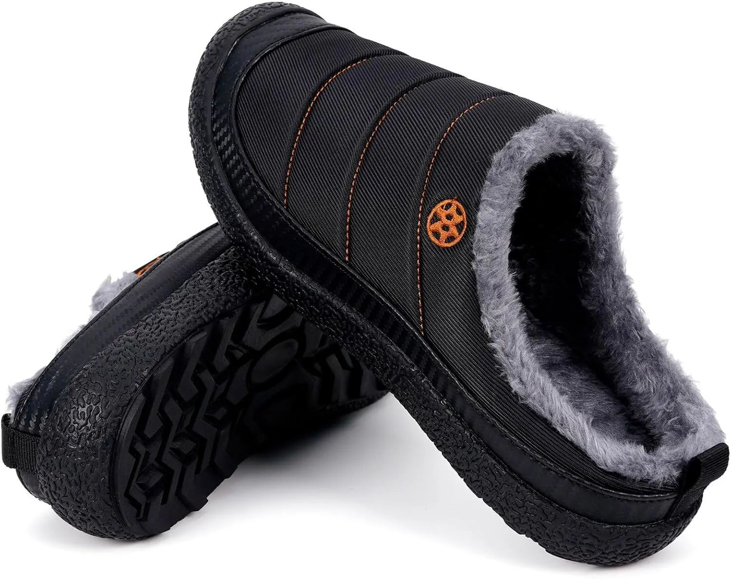 Eagsouni Womens Mens House Slippers Slip on Snow Winter Warm Fully Fur Lined Slippers Indoor Outdoor Shoes