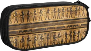 Egypt Hieroglyphics Print Pencil Cases Pen Box Stationery Makeup Bag, Desk Organizer For College Adults Women Men
