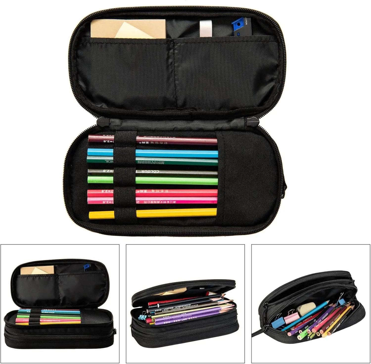 Egypt Hieroglyphics Print Pencil Cases Pen Box Stationery Makeup Bag, Desk Organizer For College Adults Women Men