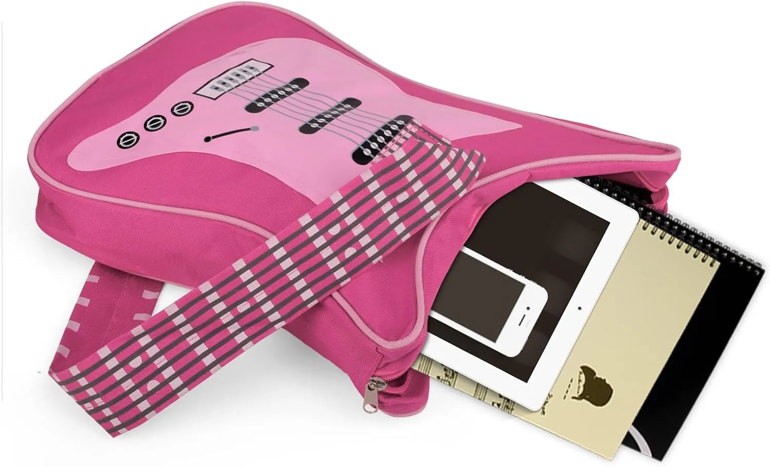 Electric Guitar Shaped Music Bag Oxford Cloth Shoulder Tote Bag Purse Crossbody Handbag for Women