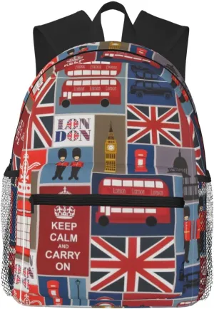 England Symbols Backpack Large Sports Bag, Best for Basketball, Soccer, Volleyball, Swim, Gym, Travel